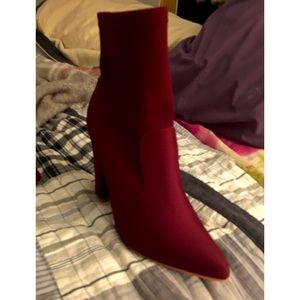 NWT  Burgundy red calf high heel booties. Size 7.5